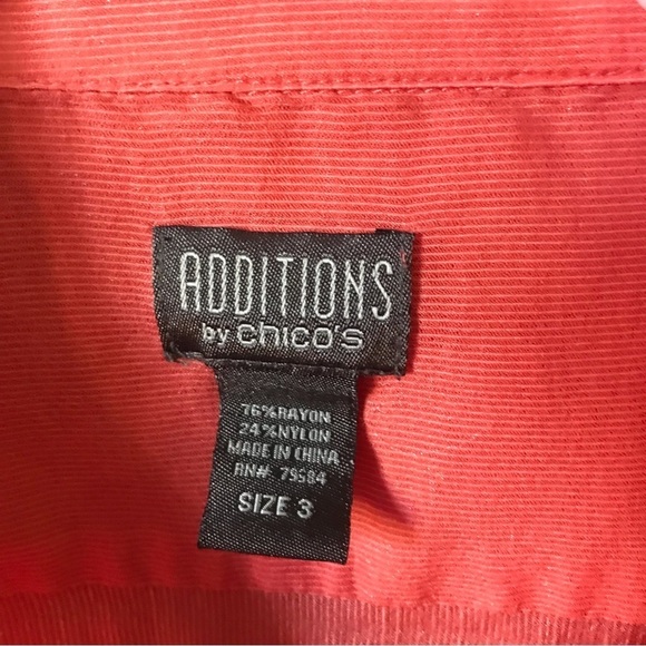 🍁🍁 SALE!! Additions by Chicos salmon button down shirt - Picture 5 of 5